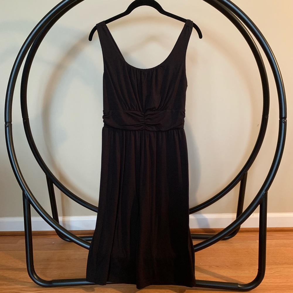 Scoop Neck Belted Little Black Dress